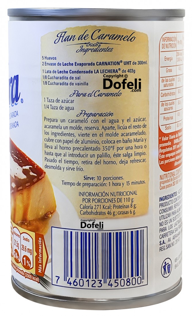 Nestlé La Lechera condensed milk, iconic in Dominican Republic kitchens.